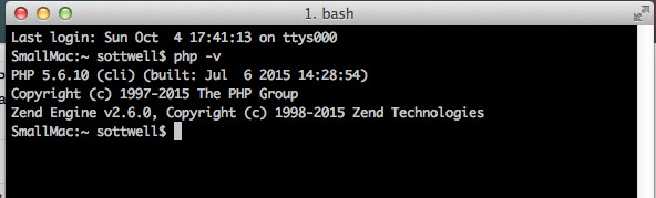 Command line PHP version