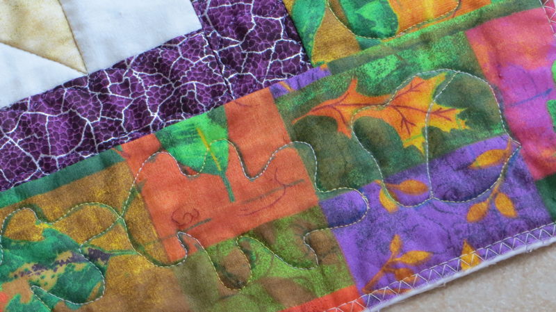 Close view of the quilting