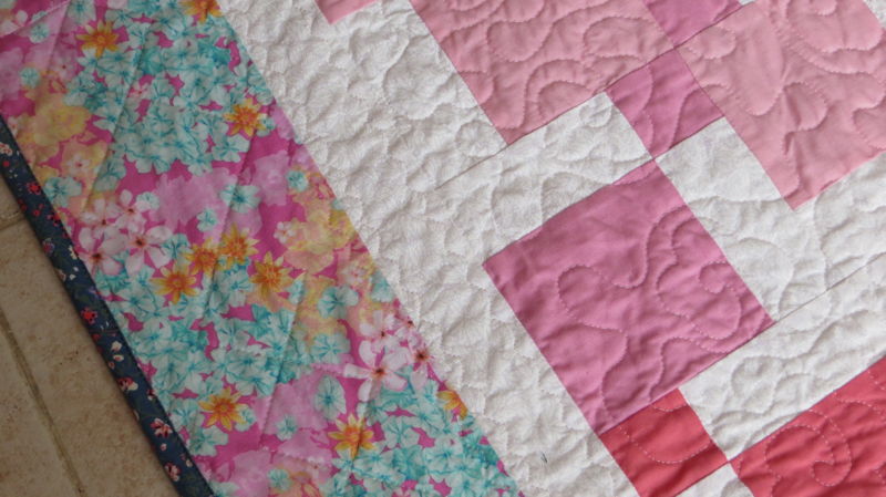 Corner showing the quilting