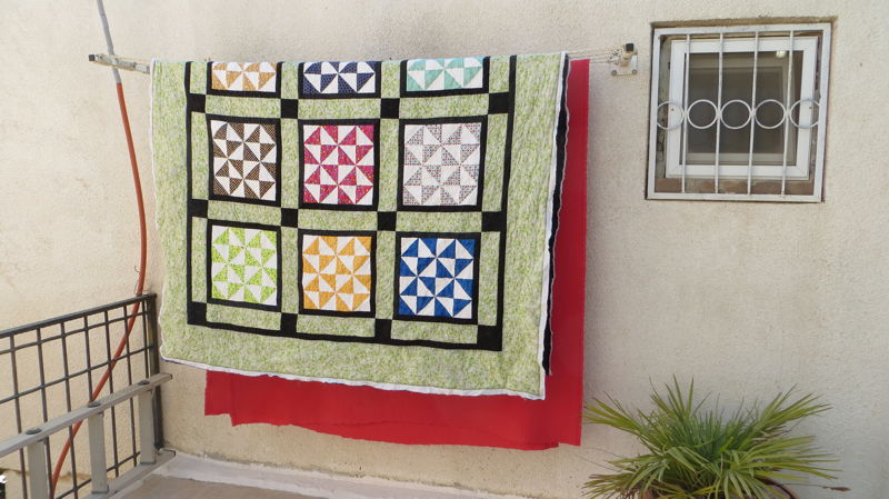 Quilted, washed and hung out to dry